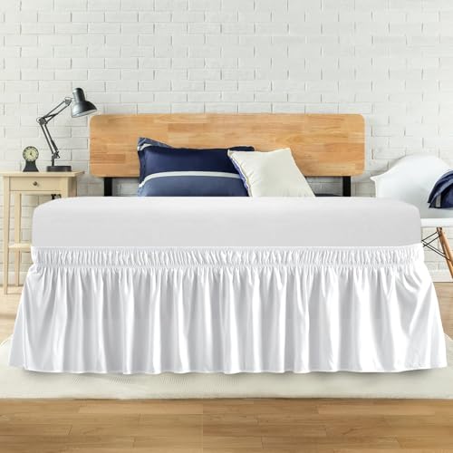 ANARACHON Queen Bed Skirt, Elastic Wrap Around Bed Skirt Queen Size, Bed Skirts for Adjustable Bed, Easy Fit with 14