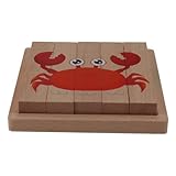 Enwye 4-in-1-Wildtier-Puzzle, geeignet Jungen und Mädchen im Alter von 1–4 Jahren (Meerestiere)