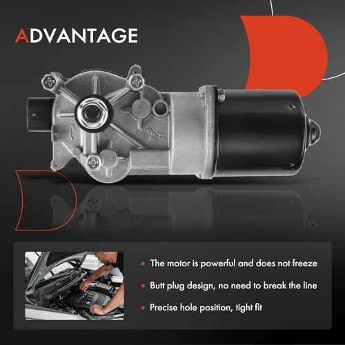 Image of A-Premium Front Windshield Wiper Motor Compatible with Mitsubishi Lancer 2003-2006 & Subaru Impreza 2002-2003, 5-Pin