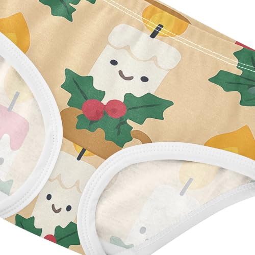 Girls' Briefs Organic Cotton Toddler Underwear for Toddler Girls Christmas Candles Pattern4