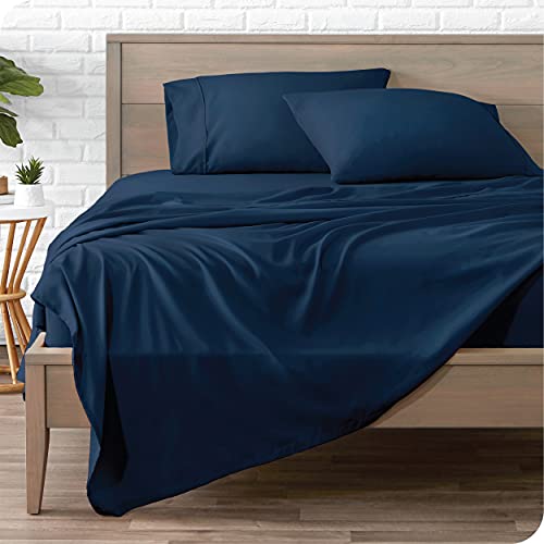 Bare Home King Sheet Set - 1800 Ultra-Soft Microfiber King Bed Sheets - Double Brushed - King Sheets Set - Deep Pocket - Bedding Sheets & Pillowcases (King, Dark Blue)