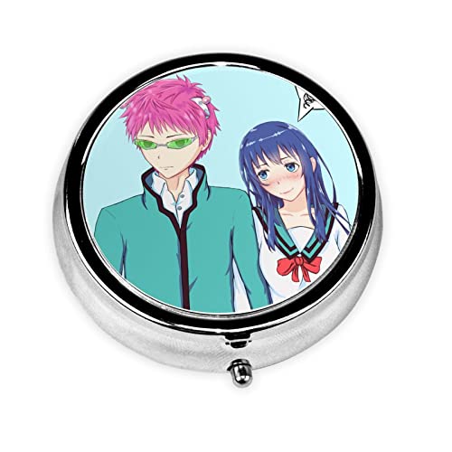 斉木楠雄のΨ難 ピルケース 薬ケース 丸型 3段分割 円形 薬入れ 錠剤ケース 習慣薬箱 サプリメントケース サプリケース 軽量 耐久性 飲み忘れ防止 携帯型 コンパクト