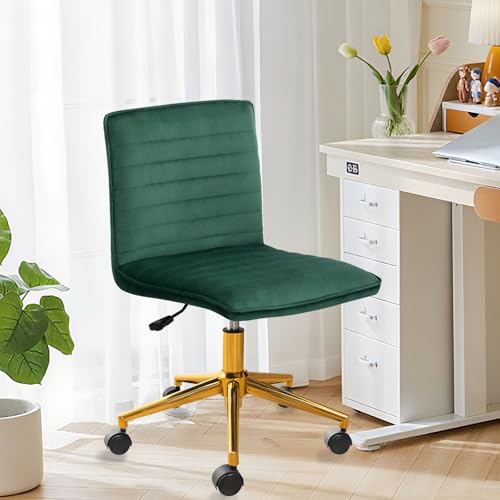 Hellove Chaise de Bureau sans Accoudoirs Moderne, Chaise Coiffeuse Fauteuil de Bureau en Velours...