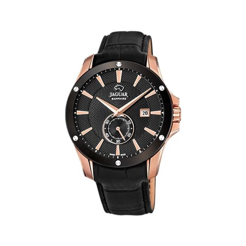 Jaguar Reloj Modelo J882/1 de la colección ACAMAR, Caja de 44 mm Negro con Correa de Piel Negro para Caballero