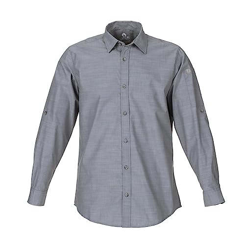 Chef Works Men's Chambray Shirt, Grey, Medium - Thumbnail 4