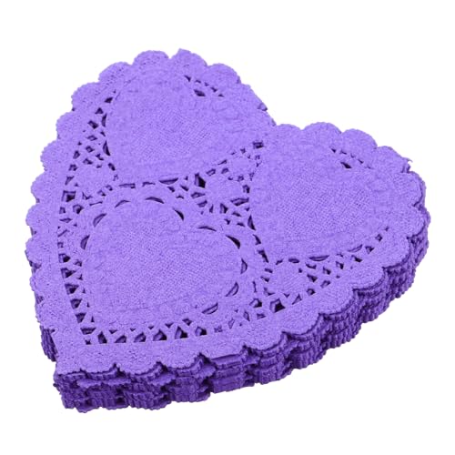 CLISPEED 100 Piezas Absorbente Corazón para Presentación de Doilies Decorativos para Repostería y Cestas para Cocinas