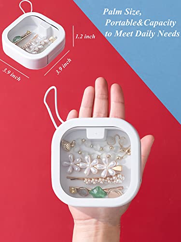 REVAXUP 4pcs Hair Tie Organizer,Portable Travel Qtip Holder,Kids Hair Accessory Box can Be Stackable/Hung,Best for Hair Accessory Storage or Small Items Organizer on Desktop,pink&white - Image 6