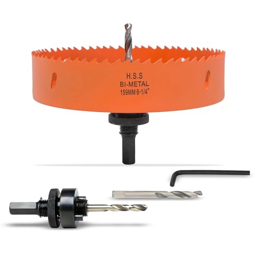 VIKITON 6-1/4 inch Hole Saw for Wood Metal Plastic & Drywall with Arbor