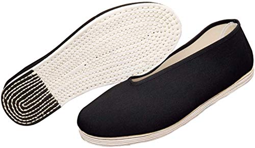 Mr. Hao Zapatos De Kung Fu - Zapatillas Cómodas para Hombre Artes Marciales Tradiciones Chinas Casuales Zapatos De Tai Chi,Black-MEUR41