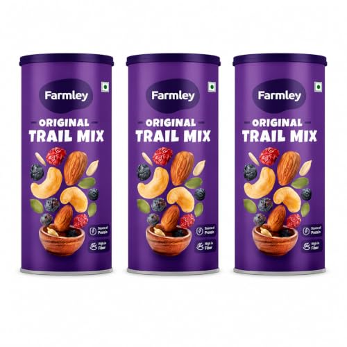 Image of Farmley Trail Mix | 7 Superfood in 1 Mixes | Dry Fruits Contains Almonds, Cashews, Blueberries, Blackcurrant, Pumpkin & Sunflower Seeds (325g (Pack of 3))