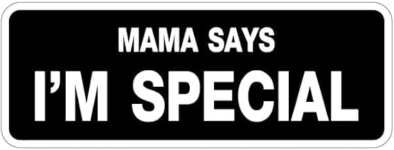Mama Says I'm Special Tactical Military Funny Embroidered 1.5" X 4" inch Flipping Off Car Decal | Trucks Vans Walls Laptop | White Symbol Window Motorcycle Door Helmet Luggage Tumbler Gift