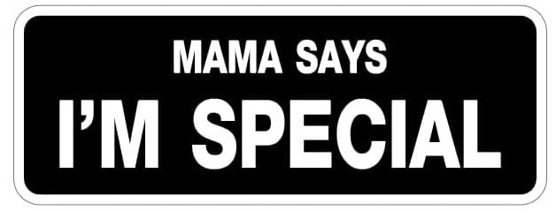 Mama Says I'm Special Tactical Military Funny Embroidered 1.5' X 4' inch Flipping Off Car Decal | Trucks Vans Walls Laptop | White Symbol Window Motorcycle Door Helmet Luggage Tumbler Gift