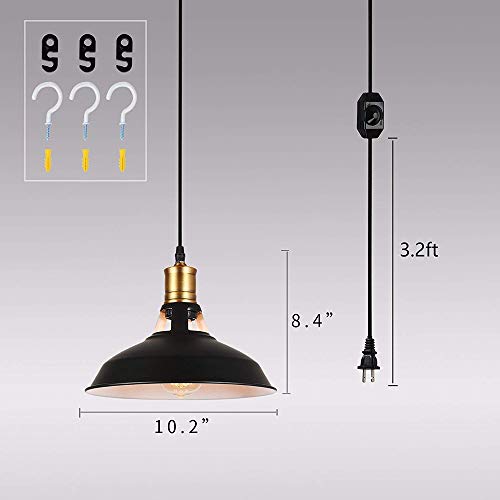Candelabros regulables con cable de enchufe largo para cocina y comedor de granja 3