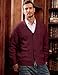 JMIERR Mens Cardigan Sweater Fall Casual Long Sleeve Shawl Collar Button-UP Wool Blend Cable Knit Essentials Fisherman Sweaters with Pockets,M,D Red