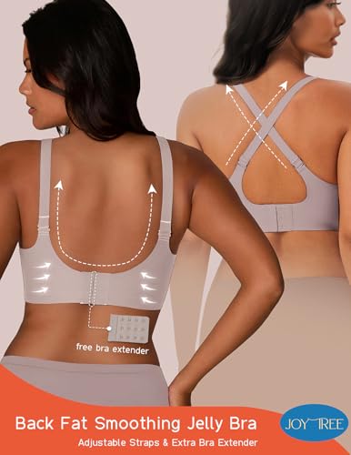 Image of JOYTREE Silky Bras for Women No Underwire V Neck Bralettes for Women Cloud Feel Everyday T Shirt Bra with Extender