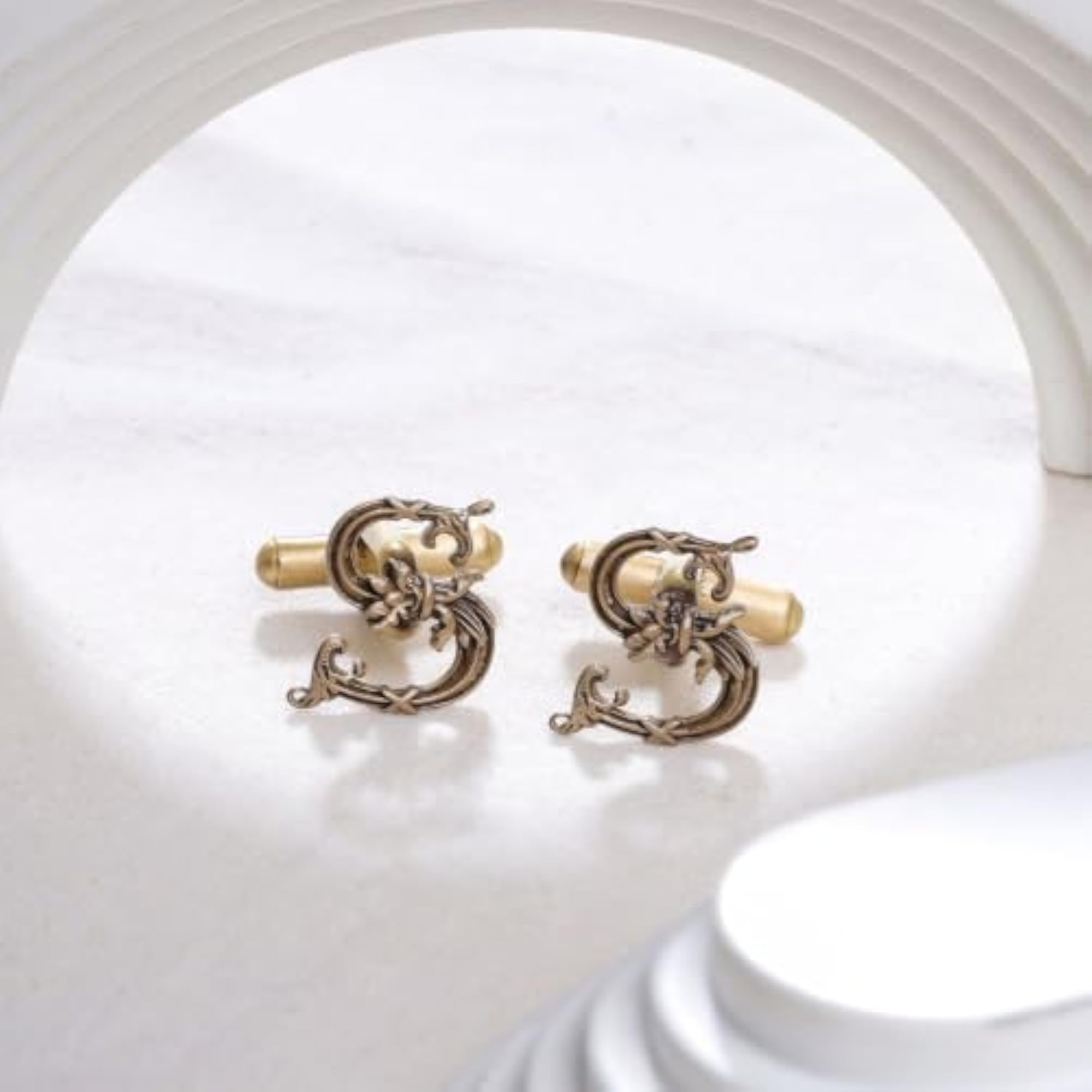 Brass Royal Alphabet S Cufflinks for Men