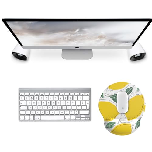 Image of eulps Mouse Pad with Wrist Rest, Comfortable Computer Mousepad with Gel Wrist Support Smooth Surface and Non-Slip PU Base for Pain Relief, Laptop, Office & Home (Lemon)