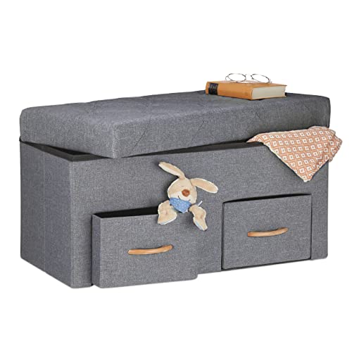 Relaxdays Banco con Almacenaje Baúl Almacenamiento