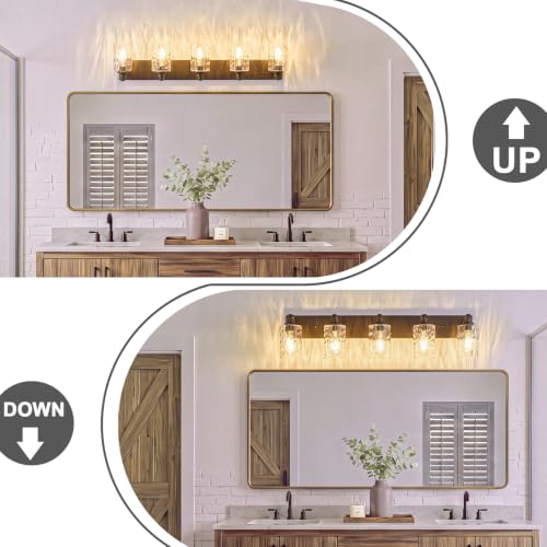 Image of 5-Light Bathroom Light Fixtures Modern ORB Vanity Lights