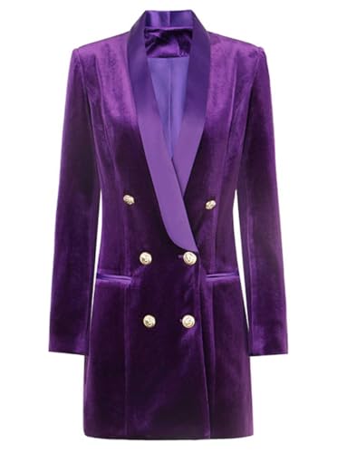 Manteau en velours pour femme veste blazer croisé chic pour le quotidien