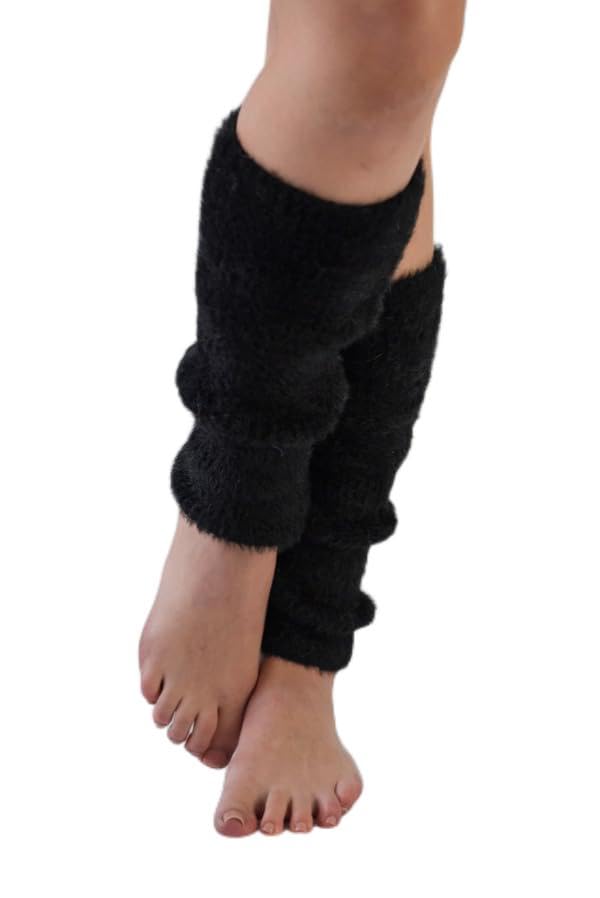 niceacsrise Black Knit Leg Warmers for Women - Long Wool Ankle Warmers - for Ballet Ice Skating Dance Legwarmers