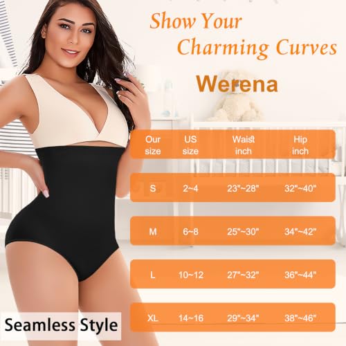 Image of Werena Tummy Control Shapewear Panties for Women High Waisted Body Shaper Slimming Shapewear Underwear Girdle Panty