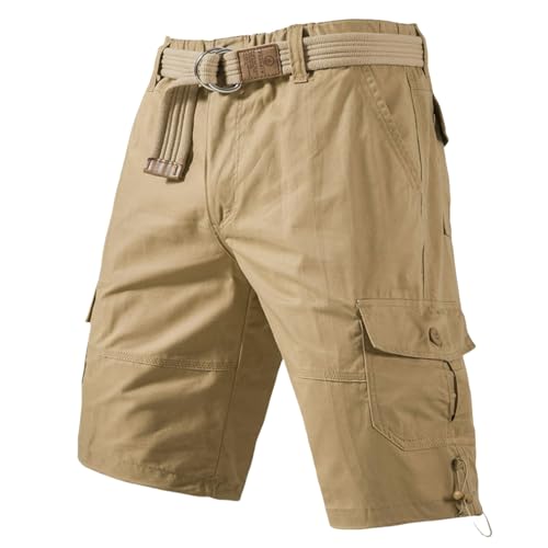 Short cargo homme décontracté d'été ample en coton respirant multipoches