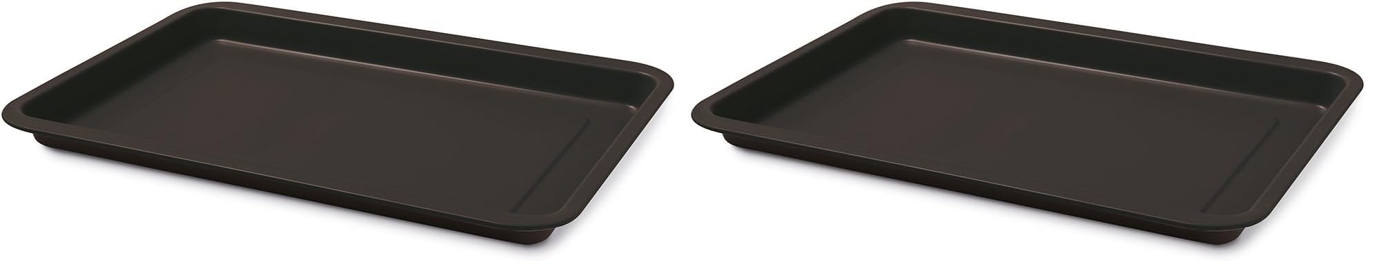 Guardini Gardenia, Teglia Rettangolare 26x37cm, Acciaio con rivestimento antiaderente, Colore nero (Confezione da 2)