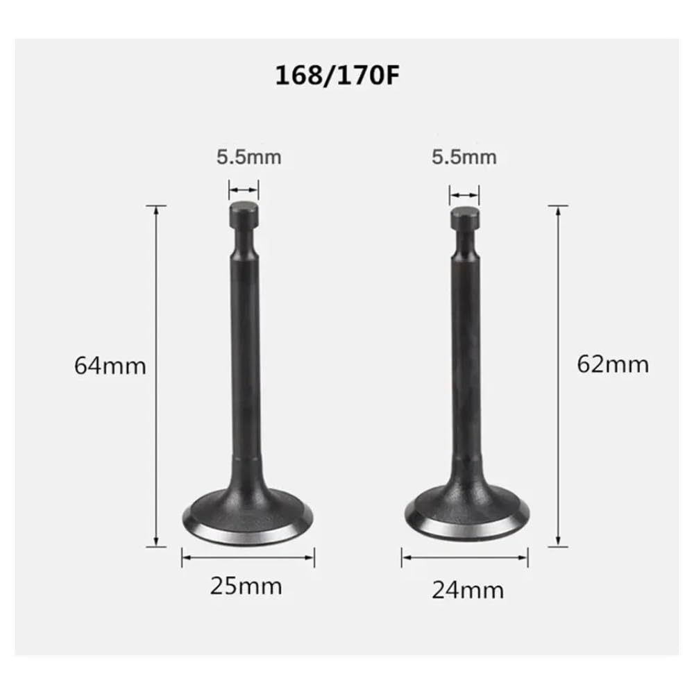 Soupape d'admission et d'échappement adaptée au Moteur 168/170 168F 170F GX160 / GX200(Type A)