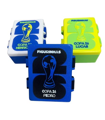 Caixa Estojo Personalizado Organizador de Figurinhas Copa 2026 Taça (Com Nome Gravado)