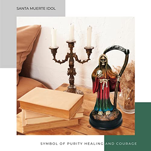 Estatua Santa Muerte 5 pulgadas figura en túnica arcoíris miniatura 6