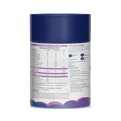 Image of Gritzo Iron Gummies for (7+ Boy), Mixed Berry, 30 Gummies | With Folic Acid & Vitamin C | Zero Added Sugar