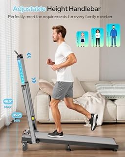 Walking Pad Treadmill with 12% Incline & Handle Bar Height Adjustable, One-click MUTE Walking Pad with Incline 3 Level, 3.5HP Foldable Walking Pad Treadmills for Home Office Small 350lbs, Remote & APP