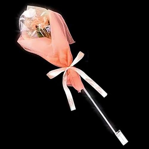 Miniatura 4 de Varita de rosa con globo iluminado de San Valentín papel de seda atado con un lazo varita de 12 pulgadas individual rojo