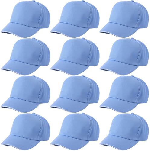Image of Shyyween Kids Baseball Caps Youth Adjustable Plain Baseball Hats Cotton Blank Hats Bulk for Girls Boys Sport Team