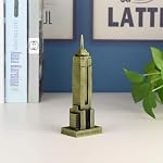 Beautyflier Vintage Bronze 7 Inch New York Statue of Empire State Building Model Statue Collectible Figurine Home Desktop Décor, Collectible Artificial World Famous Buildings Sculpture. - Image 3