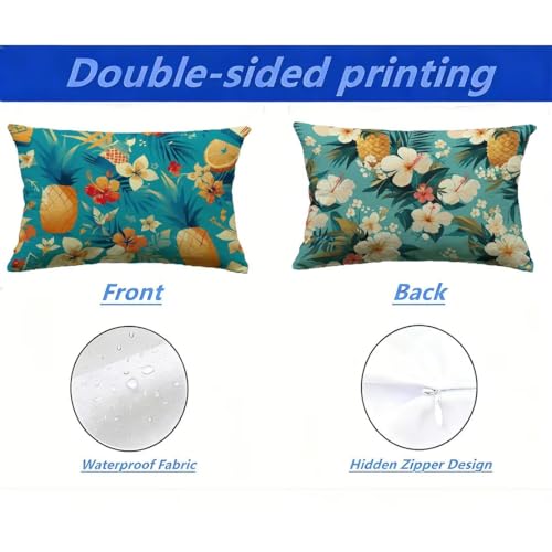 Funda Cojín Lumbar Rectangular 40x60 Exterior Impermeable con Textura Efecto Lino de Alta Gama 3