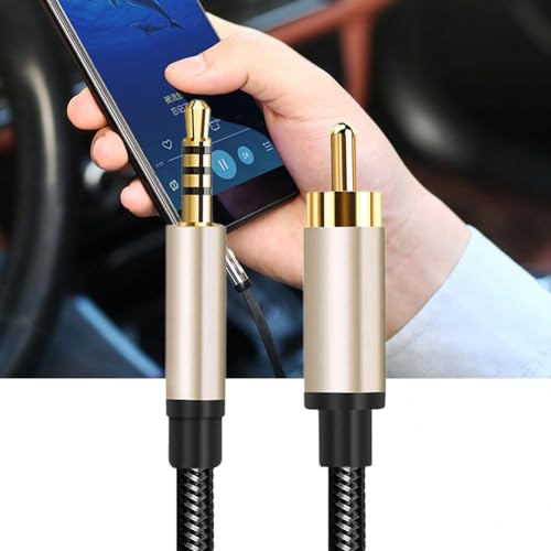Luochahaishi Digital Coaxial Audio Video Cable HDTV Stereo Spdif RCA Coaxial to 3.5mm Male Jack Plug Line for Stereo Receiver Speakers Projector 1.5 Meter