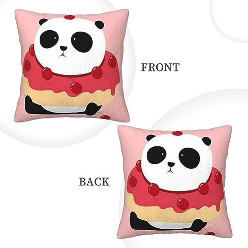 Housse de coussin velours côtelé panda pour cocooning au salon