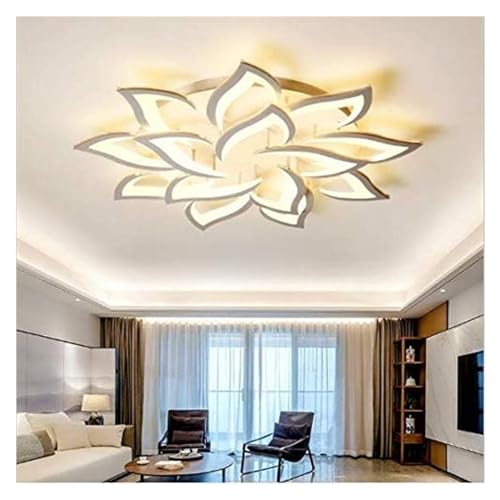 Luminaire LED dimmable avec télécommande grand lustre fleur acrylique
