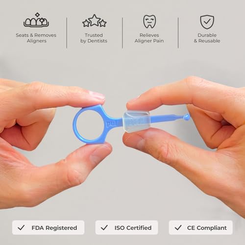 Image of PUL 2 in 1 Clear Aligner Chew and Remover Tool - Black | Chewie Combo + Orthodontic Remover | Reusable and BPA Free for Invisalign