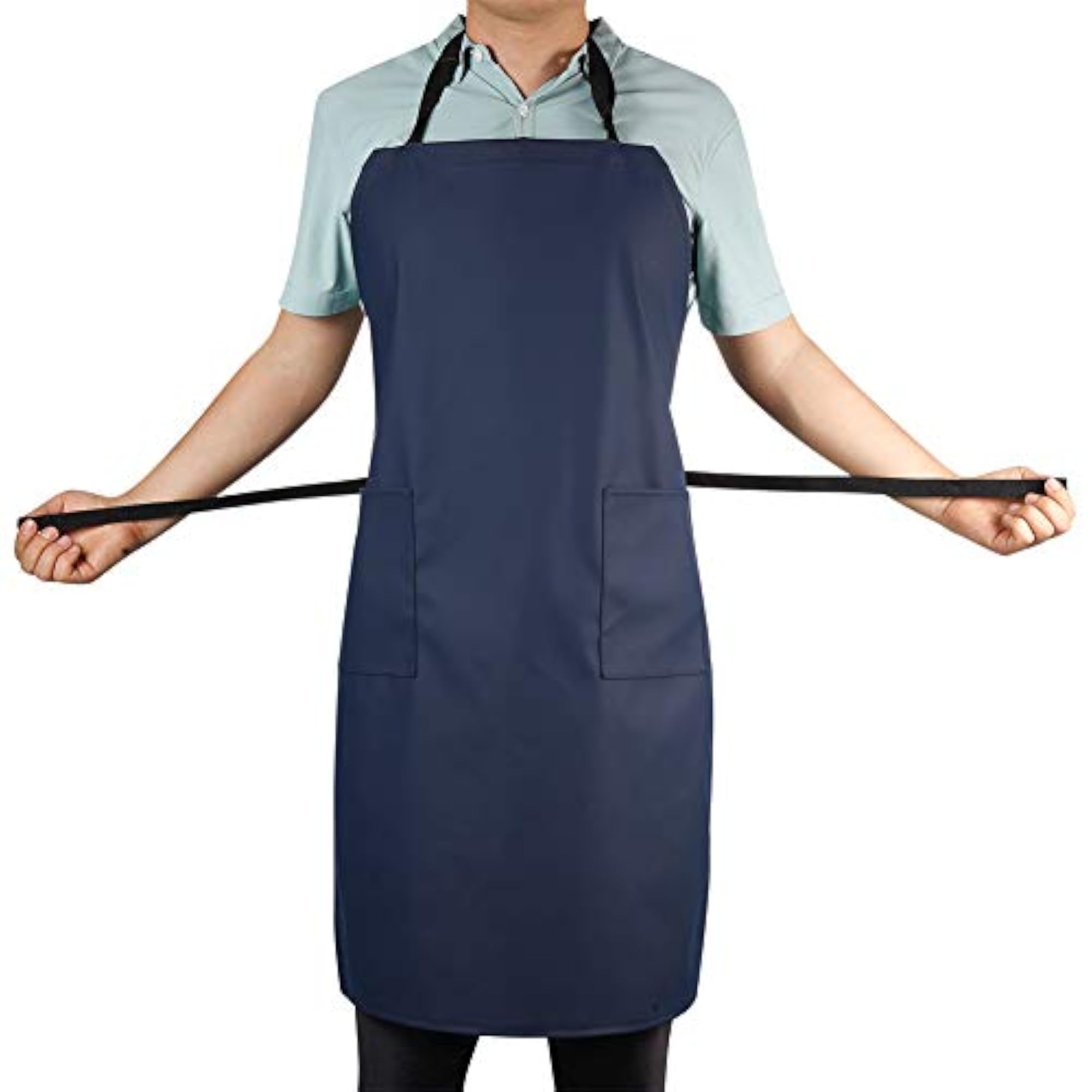 Waterproof Rubber Vinyl Apron with 2 Pockets, Practical Kitchen Wear