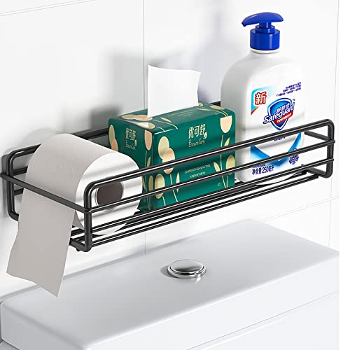 HOTORI Zwart Toilet Rack Badkamer Over Het Toilet, Metalen Badkamer Opslag Organizer Toilet Planken Voor Het Organiseren Van Papieren Handdoeken Shampoo (S)