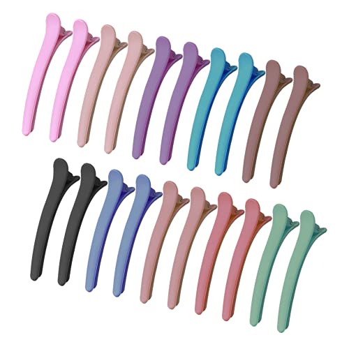 GOCTOS 20 Pieces Hair Clips for Styling, 3.15" Non-Slip Colorful Plastic Duckbill, Hair Barrettes Pins, Professional Salon Hair Clips, for Women, Girls, Hair Styling, Hair Coloring