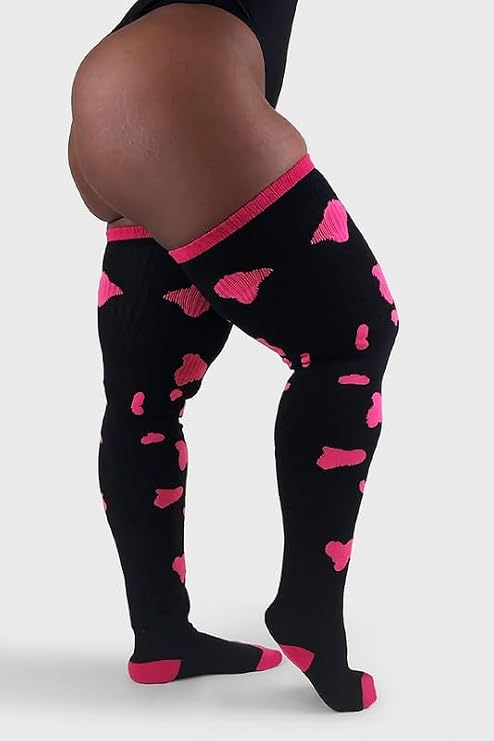Thunda Thighs Plus Size Thigh High Socks, Over the Knee High Boot Stockings Leg Warmers