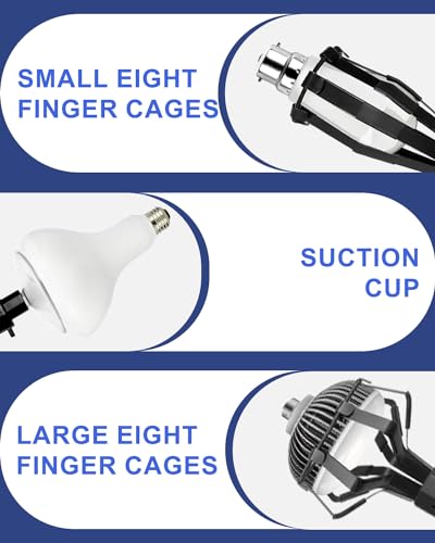 SKGPOLE 18FT Reach Light Bulb Changer for High Ceilings with Telescopic Extension Pole, 3-12Foot Light Bulb Extension Pole Changer with Baskets and Suction Cup for High Ceilings and Recessed Lights