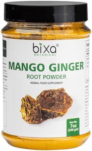 bixa BOTANICAL Mango Ginger Root Powder | Curcuma Amada | Ambehaldi ǀ Ayurvedic Herbal Supplement | 200 Grams / 7 OZ | Gluten Free, Non-GMO, Steam Treated, Vegan, 100% Pure.