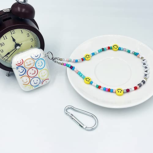 Koujaon Airpods Case Cover Clear Airpod Case Soft Tpu Protective Cover For Airpods 2 & 1 Charging Case With Bracelet Lanyard Wrist Strap (Smiley Face) #TOP1