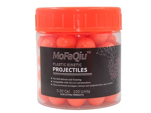 .50 Cal Kinetic Projectiles no Parting line Burr Mirror polishing for Training Pepper Practice Ball Pepper Training BallPepper Kinetic BallCompatible with All .50 Cal Pepper Ball launchers(100)