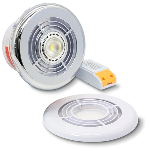 AirTech-UK Airvent LED 5W Light with 4" Chrome and White Grille and Transformer